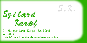 szilard karpf business card