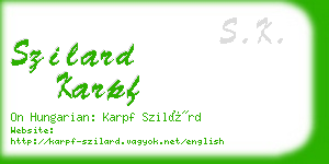 szilard karpf business card